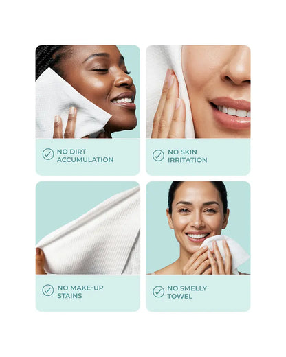 Silky Biodegradable Face Towels | Extra Thick Soft | Sensitive Skin Trave