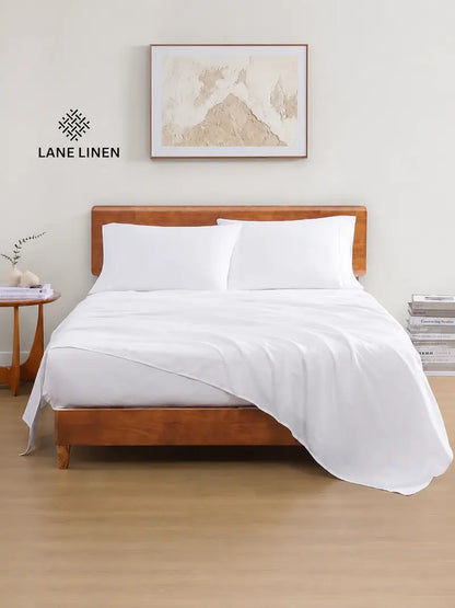 ☁️ 100% Organic Cotton Percale Cooling Sheet Set, 15" Deep Pocket, Breathable Hotel‑Quality Bedding